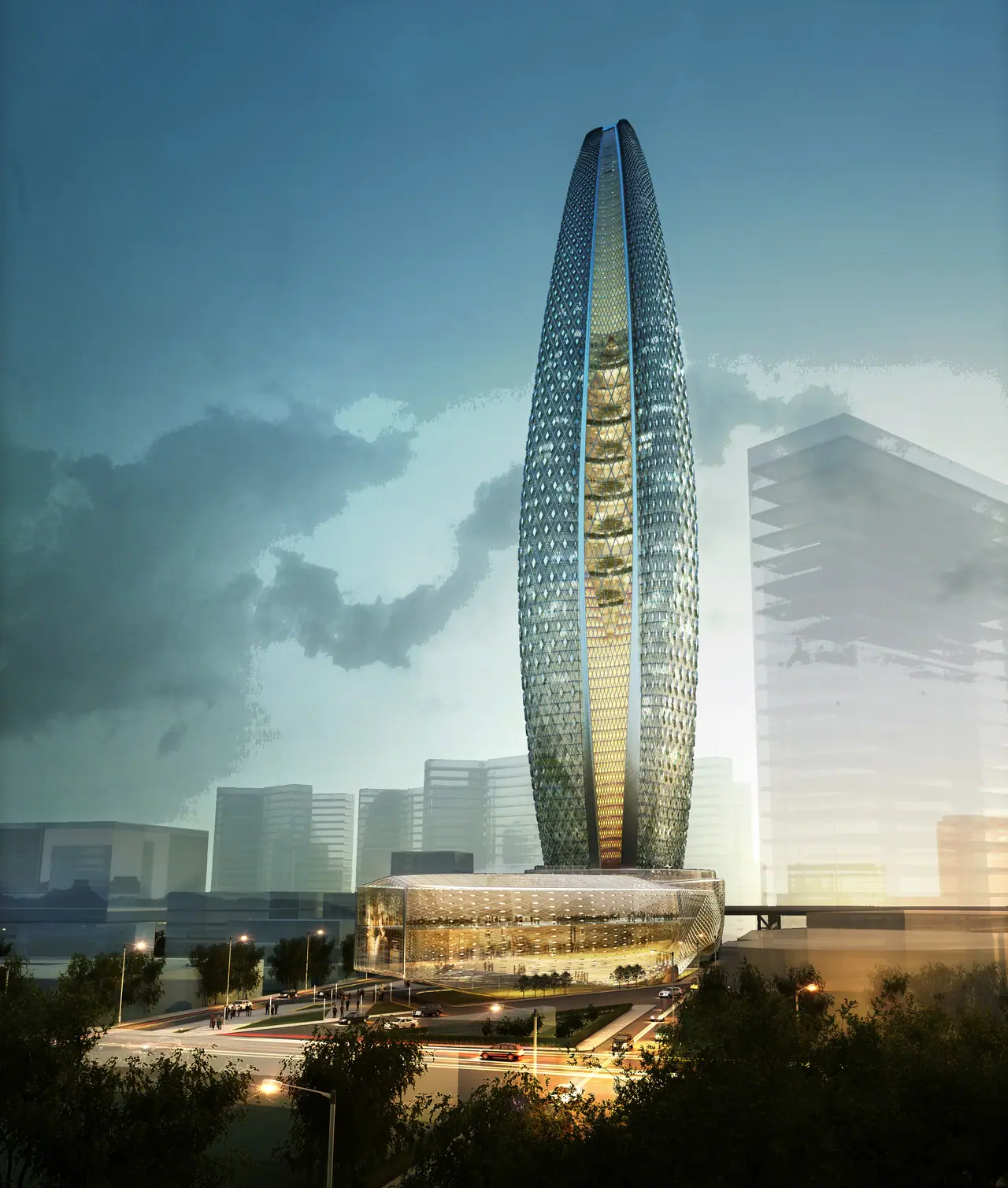 Hotel tower and sky garden concept design in Manhattan, New York